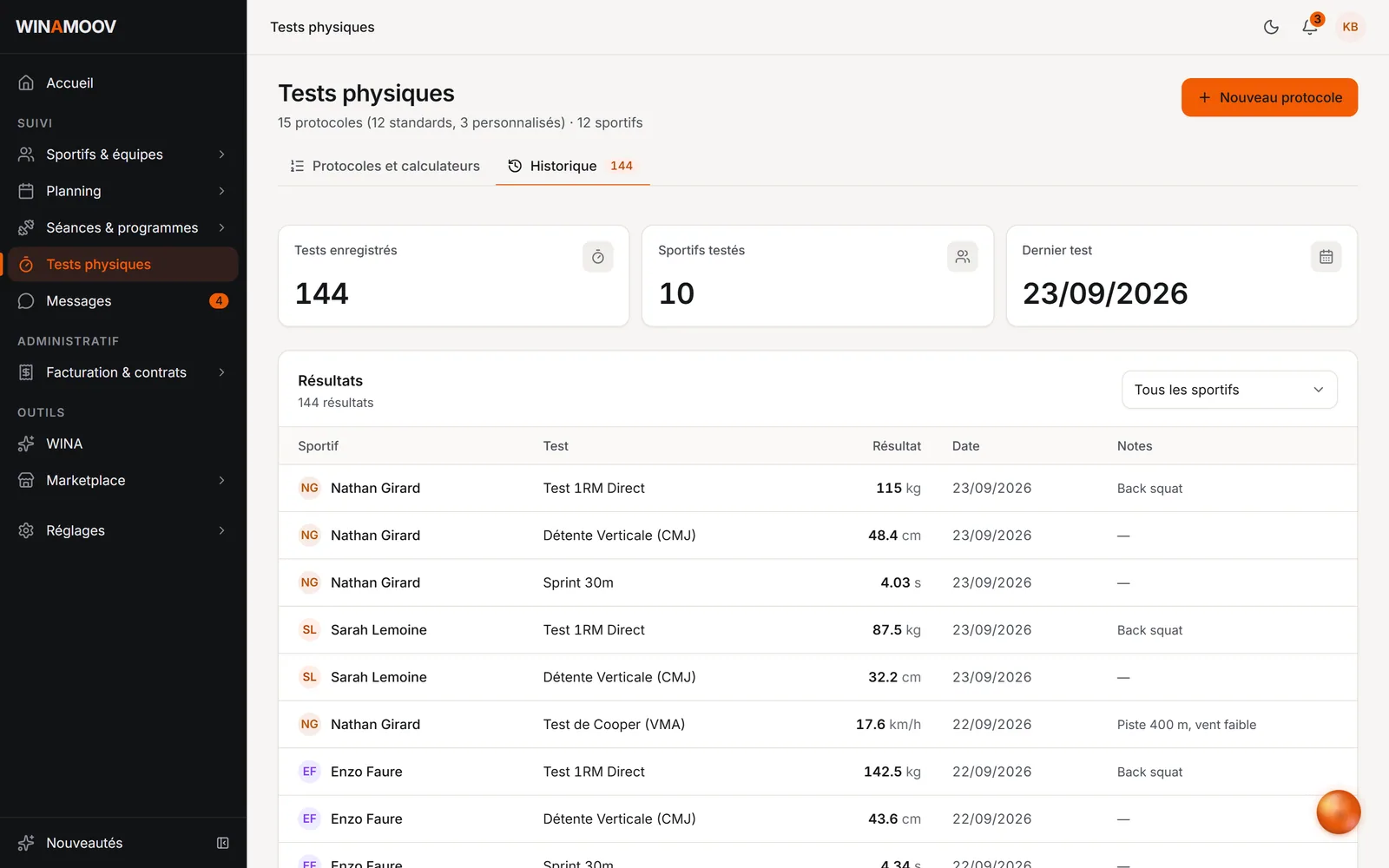 Tests physiques : protocoles et calculateurs